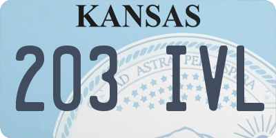 KS license plate 203IVL