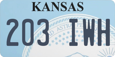 KS license plate 203IWH