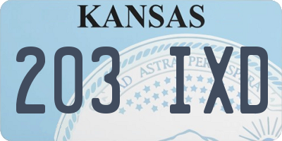 KS license plate 203IXD