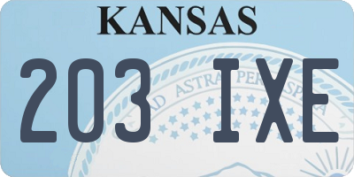 KS license plate 203IXE