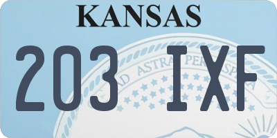 KS license plate 203IXF