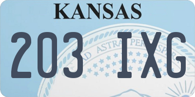 KS license plate 203IXG