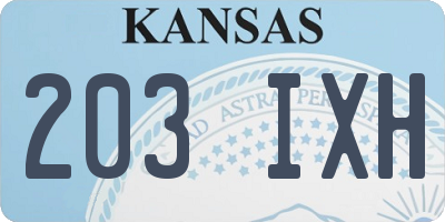 KS license plate 203IXH