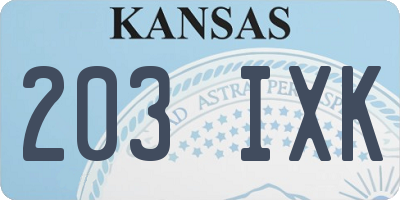 KS license plate 203IXK