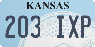 KS license plate 203IXP