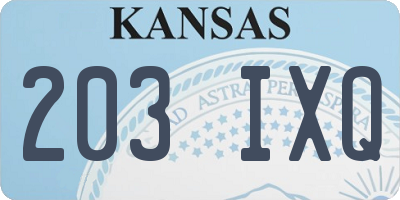 KS license plate 203IXQ