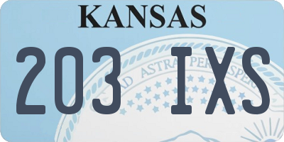KS license plate 203IXS