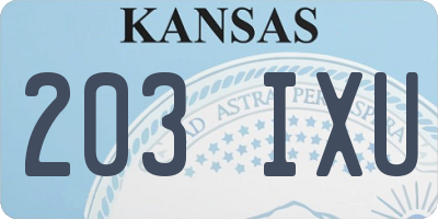 KS license plate 203IXU