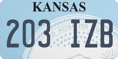 KS license plate 203IZB