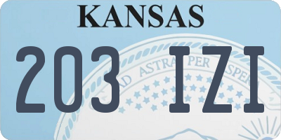 KS license plate 203IZI