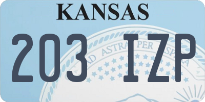 KS license plate 203IZP