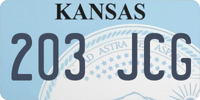 KS license plate 203JCG