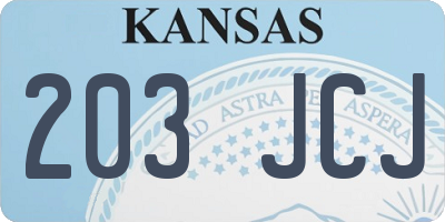 KS license plate 203JCJ