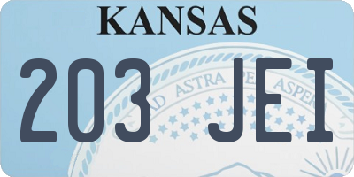KS license plate 203JEI