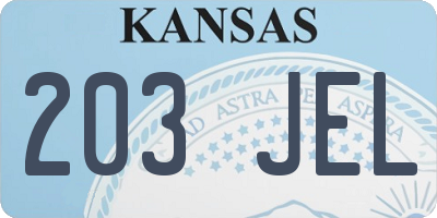 KS license plate 203JEL