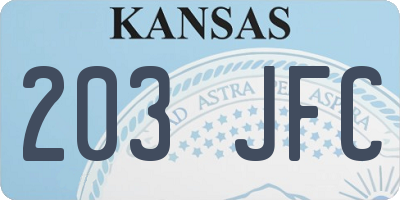 KS license plate 203JFC