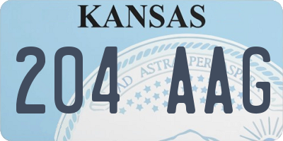 KS license plate 204AAG