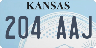 KS license plate 204AAJ