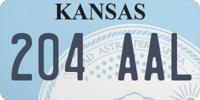 KS license plate 204AAL
