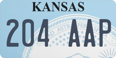 KS license plate 204AAP