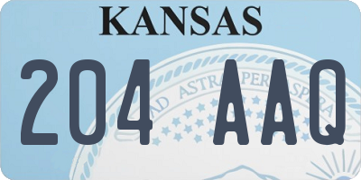 KS license plate 204AAQ