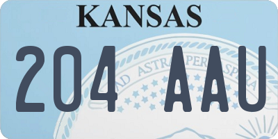 KS license plate 204AAU