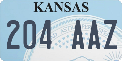 KS license plate 204AAZ