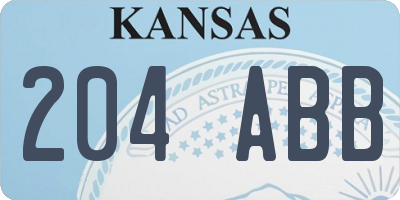 KS license plate 204ABB