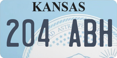 KS license plate 204ABH