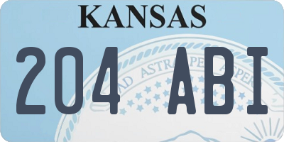 KS license plate 204ABI