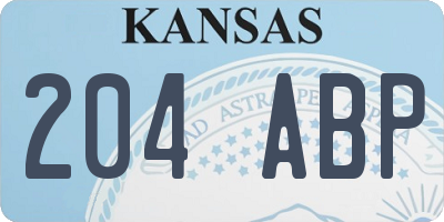 KS license plate 204ABP