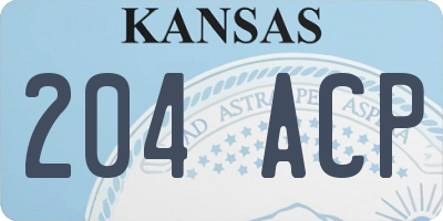 KS license plate 204ACP