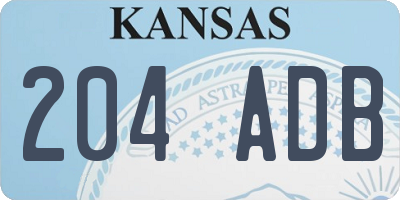 KS license plate 204ADB