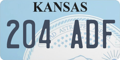 KS license plate 204ADF