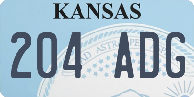KS license plate 204ADG