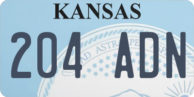 KS license plate 204ADN