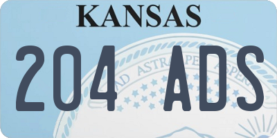 KS license plate 204ADS