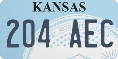 KS license plate 204AEC