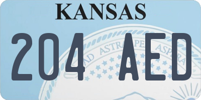 KS license plate 204AED