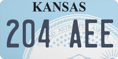KS license plate 204AEE