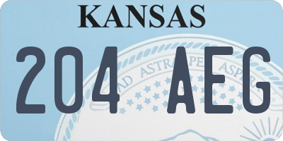 KS license plate 204AEG