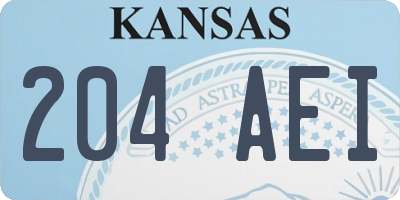 KS license plate 204AEI