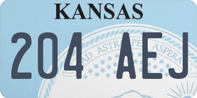 KS license plate 204AEJ