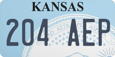 KS license plate 204AEP