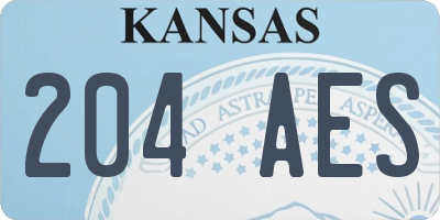 KS license plate 204AES