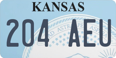 KS license plate 204AEU