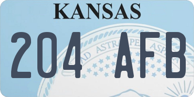 KS license plate 204AFB