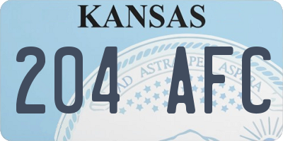 KS license plate 204AFC