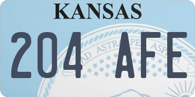KS license plate 204AFE