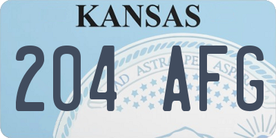 KS license plate 204AFG